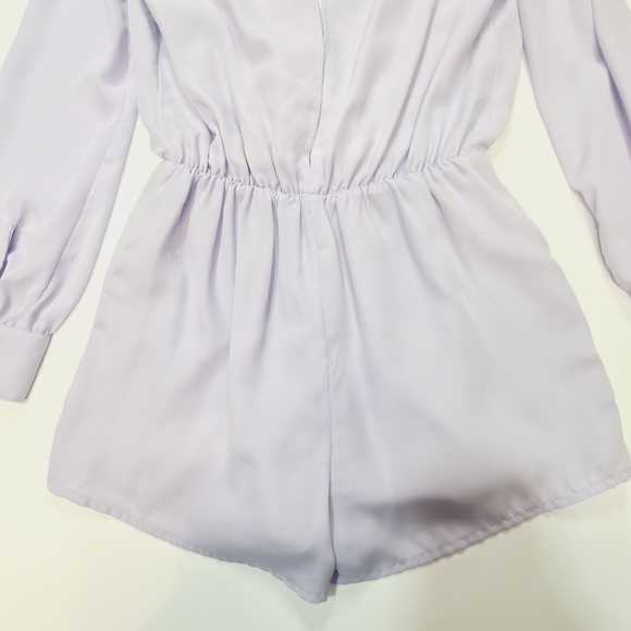Superdown Kaycie Drape Neck Romper in Lilac - Picture 9 of 12
